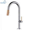 Aquacubic North America Gooseneck Modern Single Handle Kitchen Sink Faucet